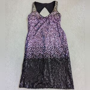 Y2K Glamorous Backless Sequin Dress in Pink and Black